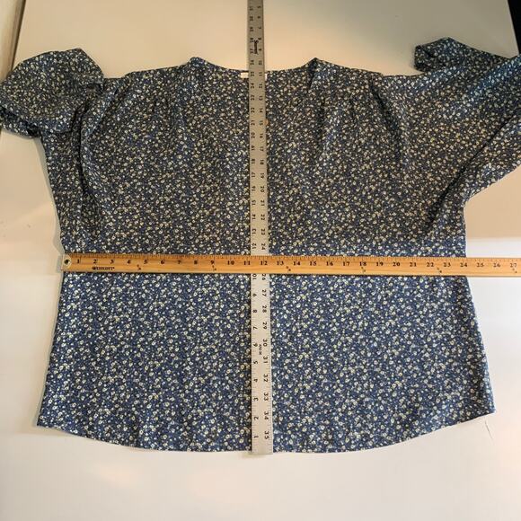 Pleione Blouse Womens XL Extra Large Multi Button Front Floral Print Long Sleeve - Picture 7 of 11